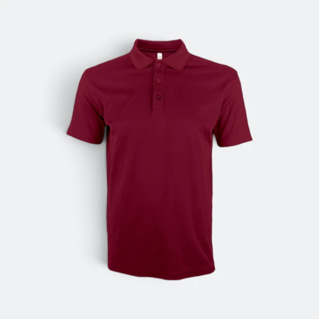 QD74 Quick Dry Short Sleeve CVC Basic Polo Maroon Qd74 quick dry short sleeve cvc basic polo maroon colour view