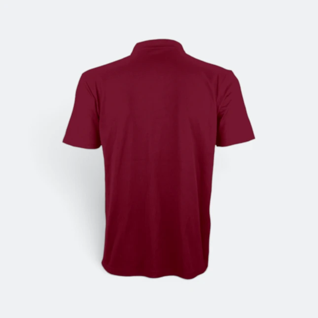 QD74 Quick Dry Short Sleeve CVC Basic Polo Maroon Qd74 quick dry short sleeve cvc basic polo maroon back view