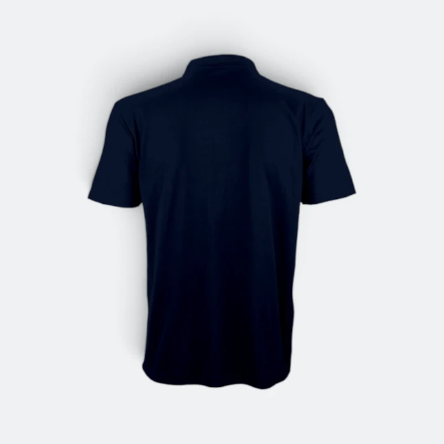 QD74 Quick Dry Short Sleeve CVC Basic Polo Navy Qd74 quick dry short sleeve cvc basic polo navy back view