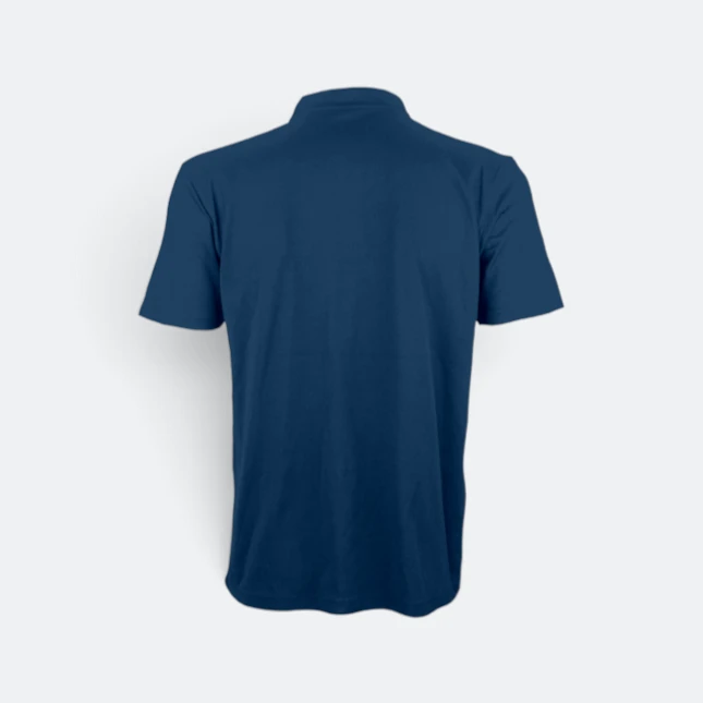 QD74 Quick Dry Short Sleeve CVC Basic Polo Navy Pro Qd74 quick dry short sleeve cvc basic polo navy pro back view