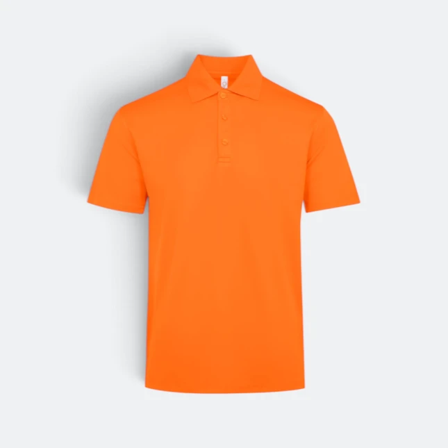 QD74 Quick Dry Short Sleeve CVC Basic Polo Orange Qd74 quick dry short sleeve cvc basic polo orange colour view
