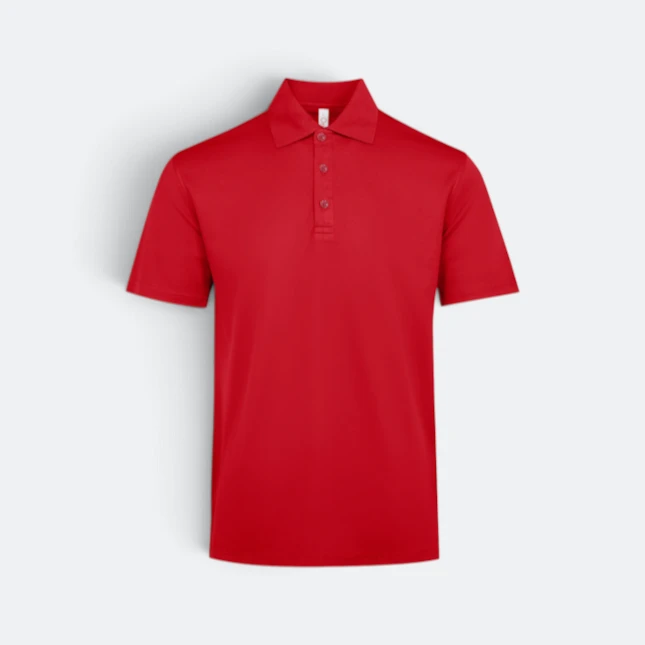 QD74 Quick Dry Short Sleeve CVC Basic Polo Red Qd74 quick dry short sleeve cvc basic polo red colour view