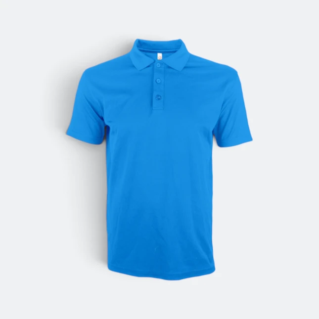 QD74 Quick Dry Short Sleeve CVC Basic Polo Sea Blue Qd74 quick dry short sleeve cvc basic polo sea blue colour view