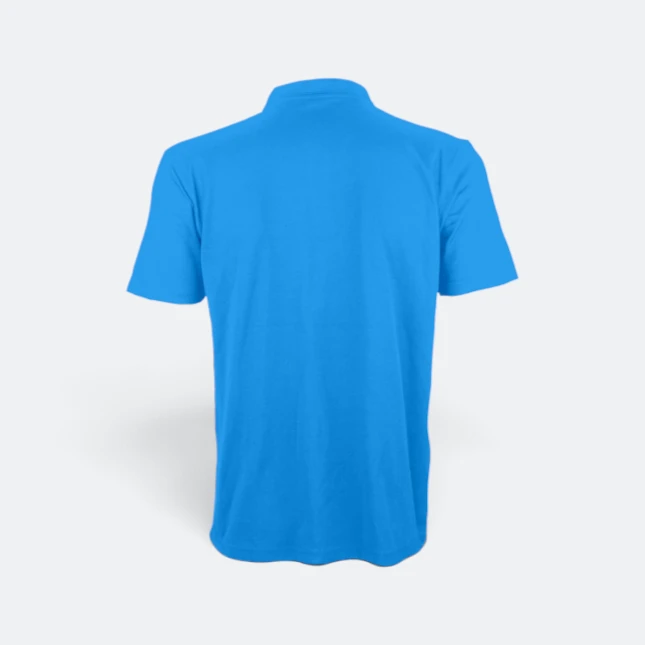 QD74 Quick Dry Short Sleeve CVC Basic Polo Sea Blue Qd74 quick dry short sleeve cvc basic polo sea blue back view