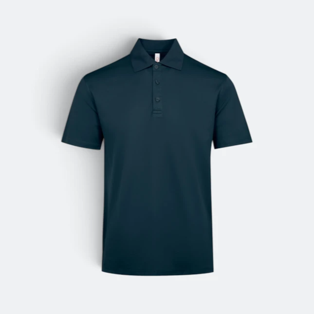 QD74 Quick Dry Short Sleeve CVC Basic Polo Slate Blue Qd74 quick dry short sleeve cvc basic polo slate blue colour view