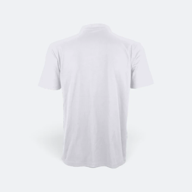 QD74 Quick Dry Short Sleeve CVC Basic Polo White Qd74 quick dry short sleeve cvc basic polo white back view