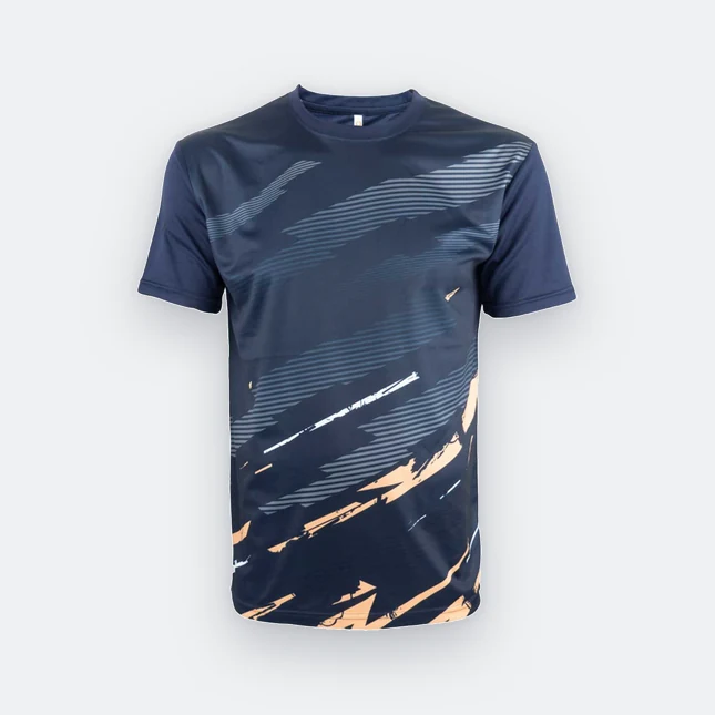 Qd75 quick dry sublimation t-shirt pinstripe brush navy colour view