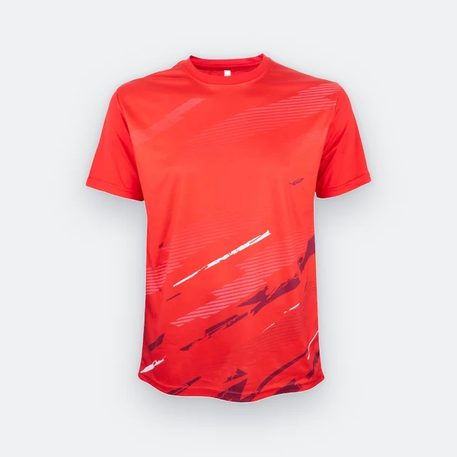 Qd75 quick dry sublimation t-shirt pinstripe brush red colour view