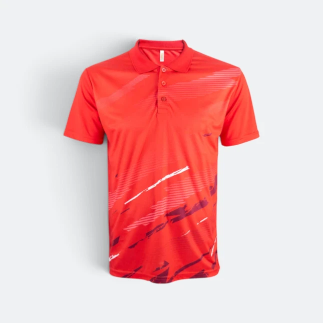 QD76 Quick Dry Sublimation Polo Pinstripe Brush Red Qd76 quick dry sublimation polo pinstripe brush red colour view
