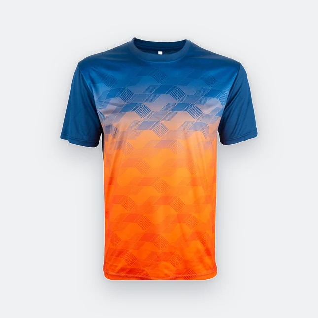 Qd77 quick dry sublimation t-shirt cube fade navy pro colour view