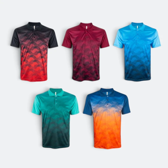 Qd78 quick dry sublimation polo cube fade all colours