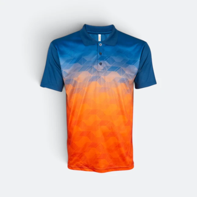 Qd78 quick dry sublimation polo cube fade navy pro colour view