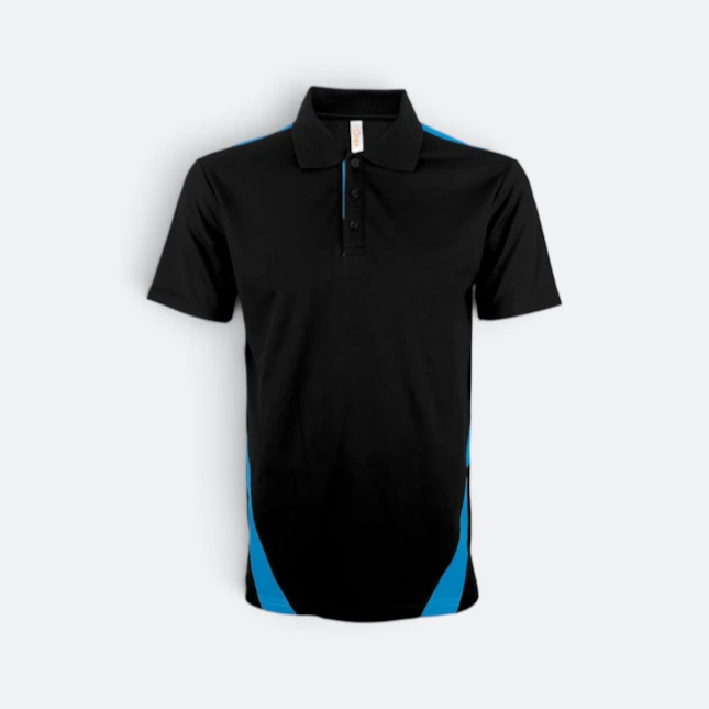 Qd79 quick dry cvc polo shirt cut and sew black colour view