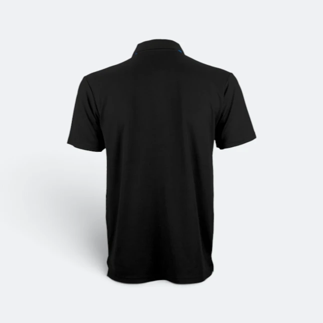 Qd79 quick dry cvc polo shirt cut and sew black back view
