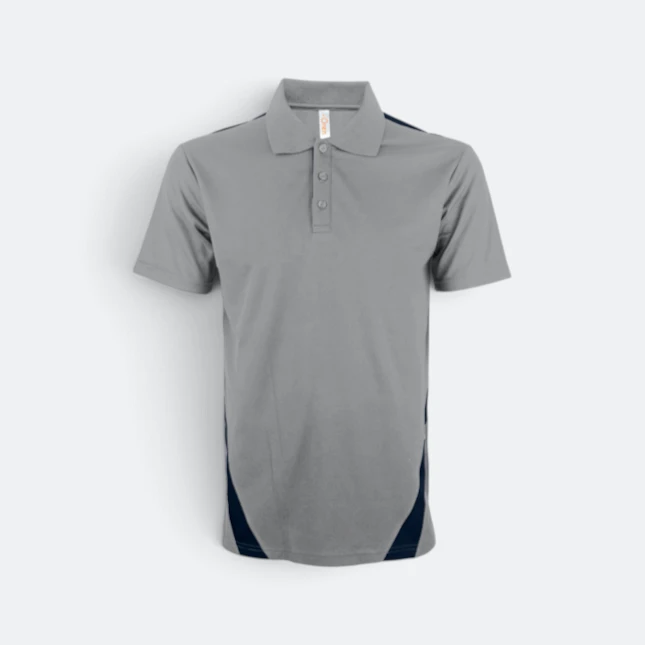 Qd79 quick dry cvc polo shirt cut and sew grey colour view