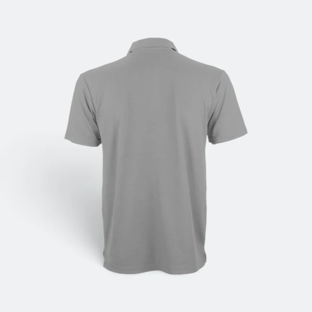 Qd79 quick dry cvc polo shirt cut and sew grey back view