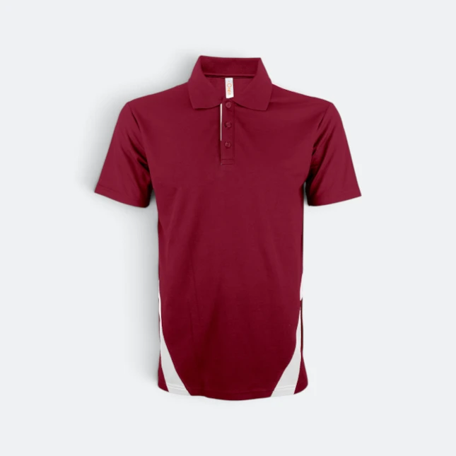 Qd79 quick dry cvc polo shirt cut and sew maroon colour view