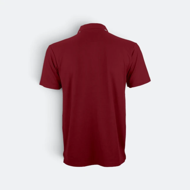 Qd79 quick dry cvc polo shirt cut and sew maroon back view
