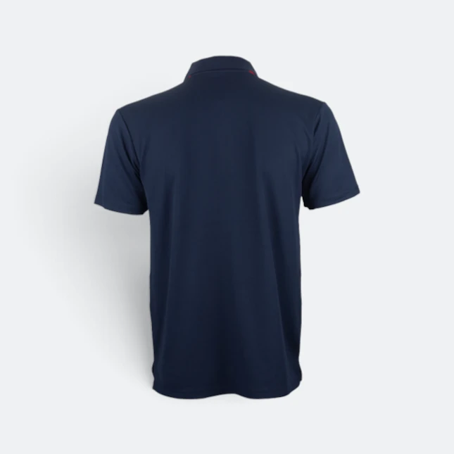 Qd79 quick dry cvc polo shirt cut and sew navy-red b back view