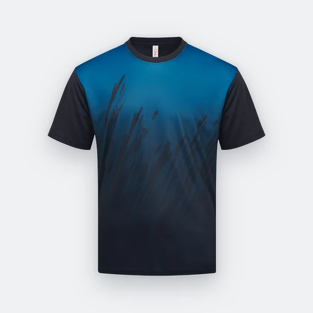 Qd81 quick dry sublimation t-shirt brush stroke gradient black colour view