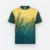 Qd81 quick dry sublimation t-shirt brush stroke gradient forest green colour view