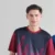 Qd81 quick dry sublimation t-shirt brush stroke gradient worn by model