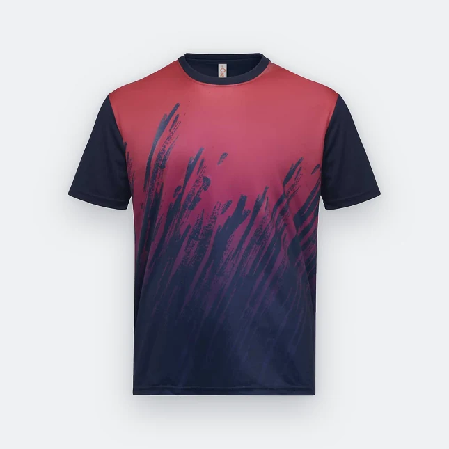Qd81 quick dry sublimation t-shirt brush stroke gradient navy colour view