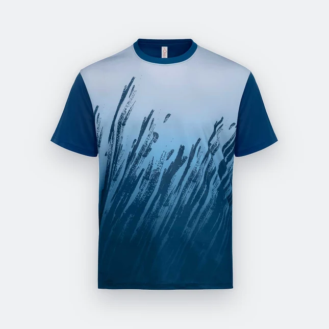 Qd81 quick dry sublimation t-shirt brush stroke gradient navy pro colour view