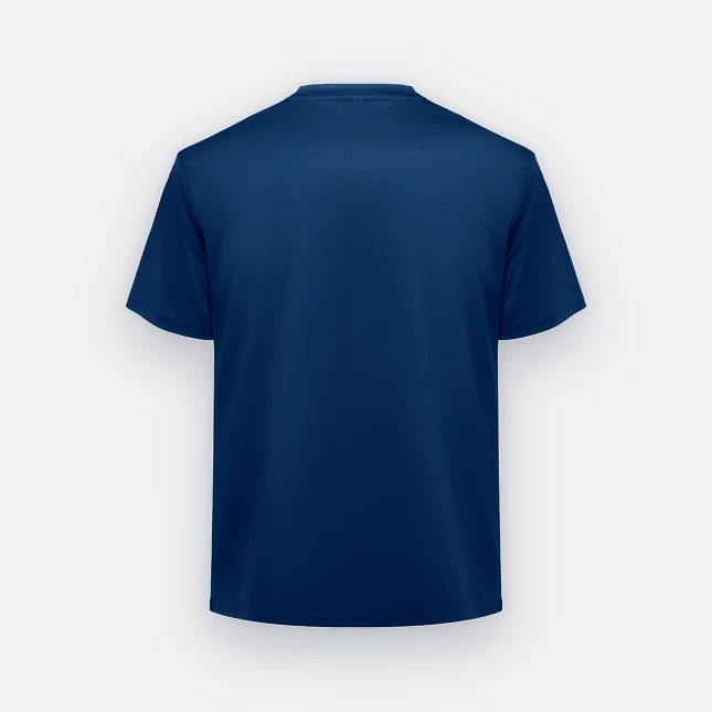 Qd81 quick dry sublimation t-shirt brush stroke gradient navy pro back view