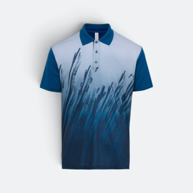 QD82 Quick Dry Sublimation Polo Brush Stroke Gradient Navy Pro Qd82 quick dry sublimation polo brush stroke gradient navy pro colour view