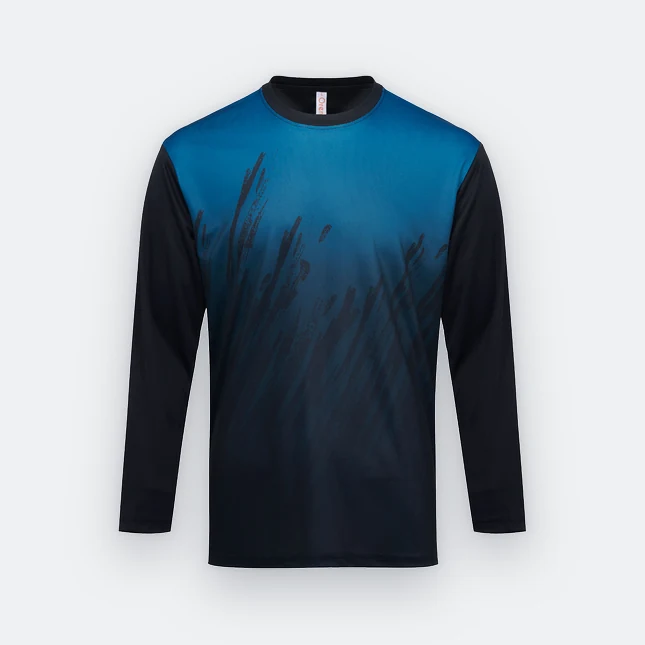 Qd83 quick dry long sleeve sublimation t-shirt black colour view