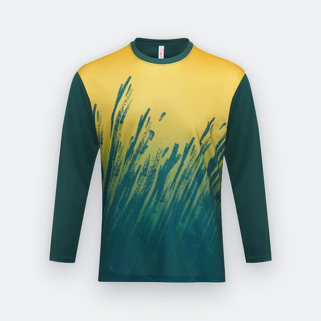 Qd83 quick dry long sleeve sublimation t-shirt forest green colour view