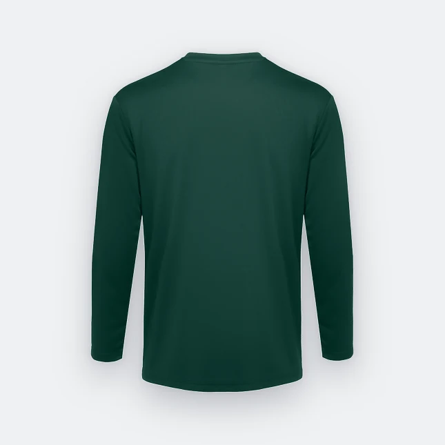 Qd83 quick dry long sleeve sublimation t-shirt forest green back view