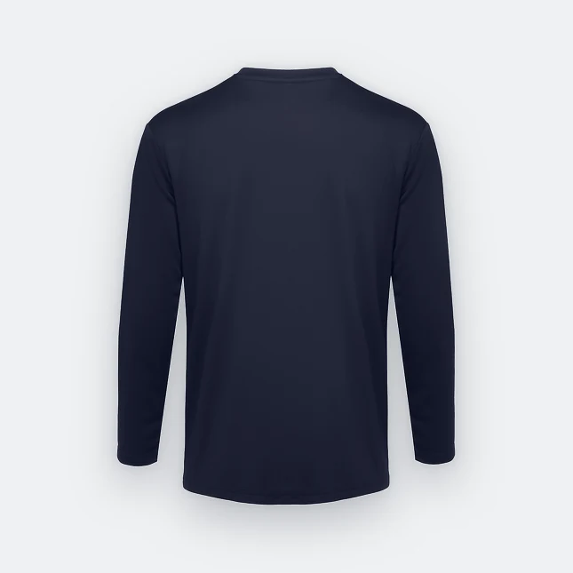 Qd83 quick dry long sleeve sublimation t-shirt navy back view