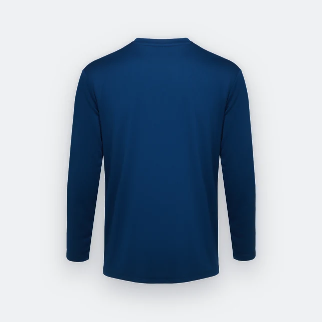 Qd83 quick dry long sleeve sublimation t-shirt navy pro back view