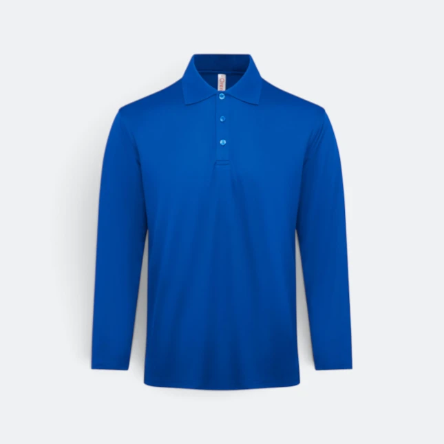Qd84 quick dry long sleeve cvc basic polo royal colour view