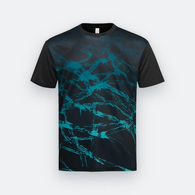 Qd85 quick dry sublimation t-shirt criss-cross brush black colour view
