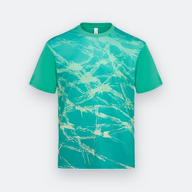 Qd85 quick dry sublimation t-shirt criss-cross brush emerald colour view