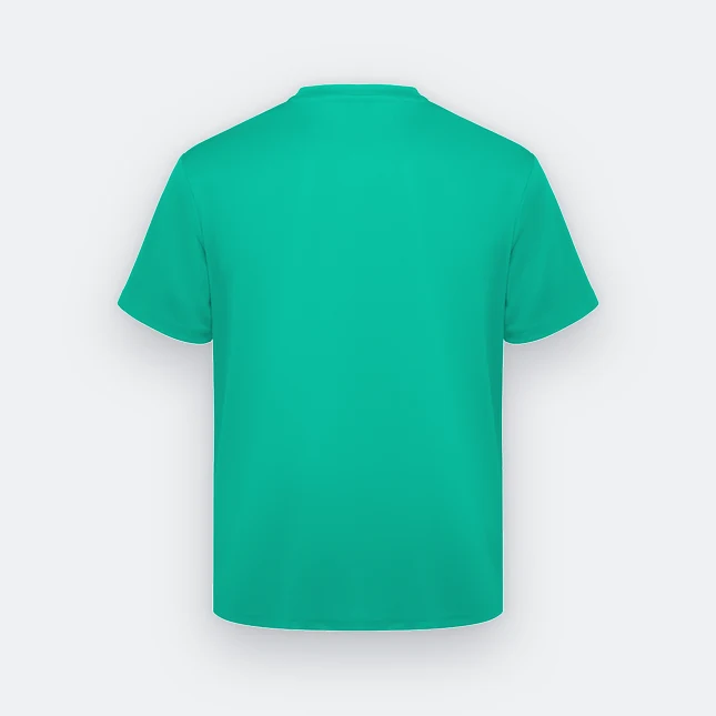 Qd85 quick dry sublimation t-shirt criss-cross brush emerald back view