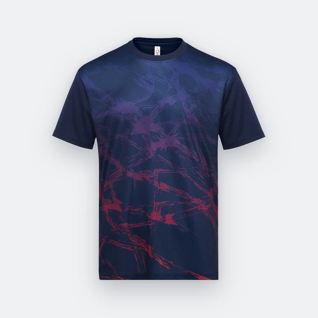 Qd85 quick dry sublimation t-shirt criss-cross brush navy colour view