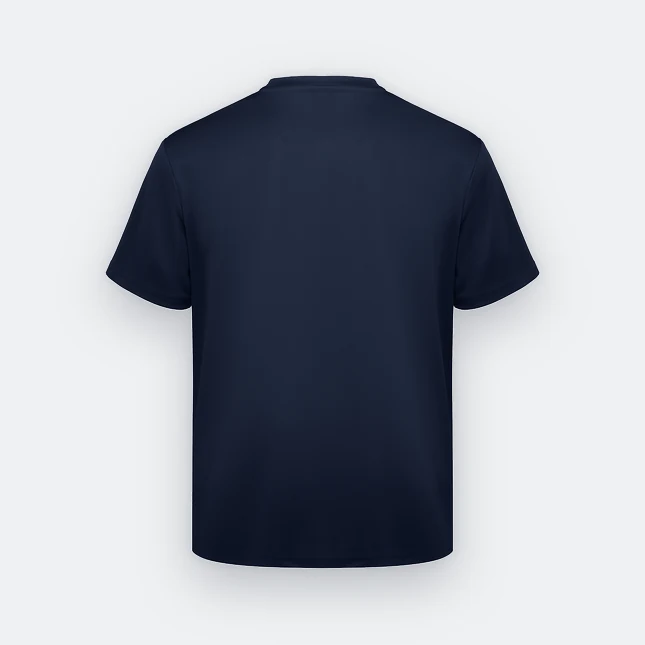 Qd85 quick dry sublimation t-shirt criss-cross brush navy back view