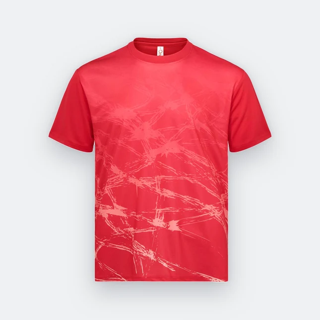 Qd85 quick dry sublimation t-shirt criss-cross brush red colour view