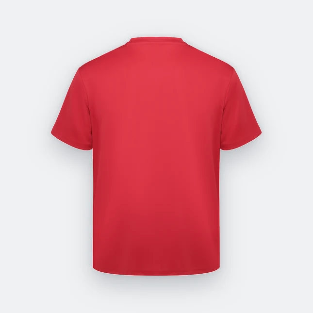 Qd85 quick dry sublimation t-shirt criss-cross brush red back view