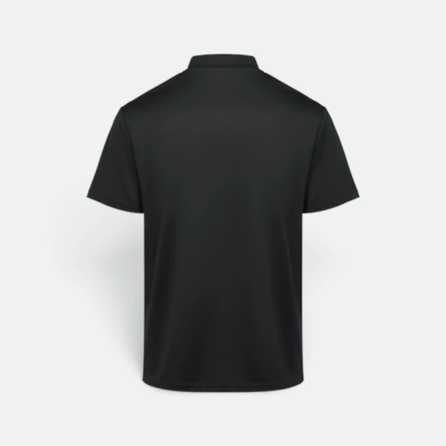 Qd86 quick dry sublimation polo criss-cross brush black back view