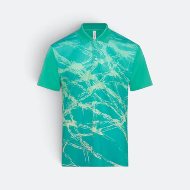 Qd86 quick dry sublimation polo criss-cross brush emerald colour view