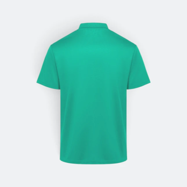Qd86 quick dry sublimation polo criss-cross brush emerald back view