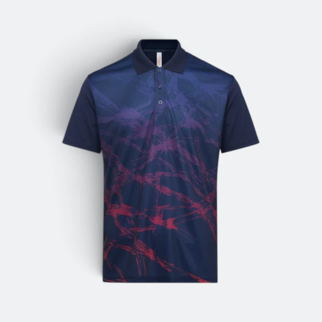 Qd86 quick dry sublimation polo criss-cross brush navy colour view