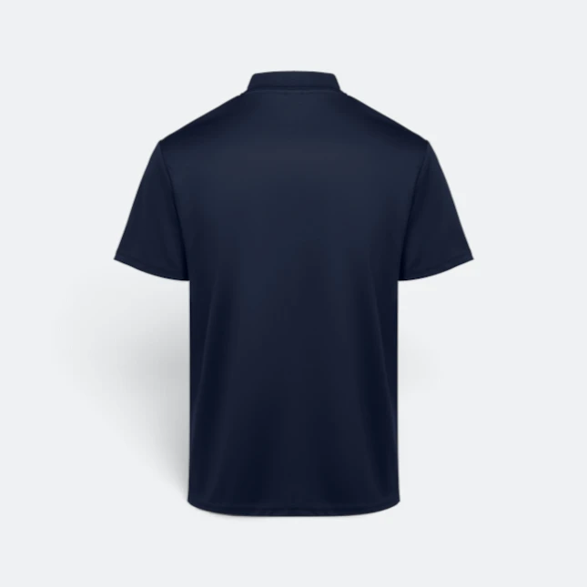Qd86 quick dry sublimation polo criss-cross brush navy back view