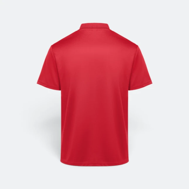Qd86 quick dry sublimation polo criss-cross brush red back view