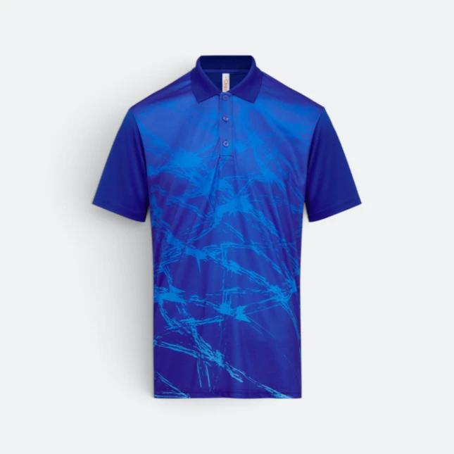 Qd86 quick dry sublimation polo criss-cross brush royal colour view